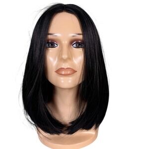 Classic Black Bob Wig Synthetic Natural Looking Full Cap